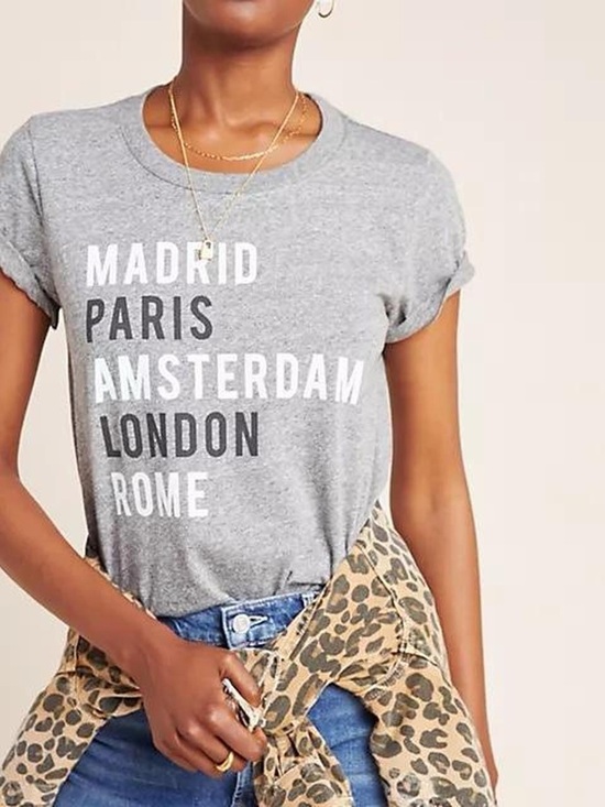 Sol Angeles Tops - Sol Angeles x Anthropologie Iconic cities Crewneck Short Sleeve Tee shirt